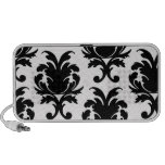 elegant black white damask mini speakers