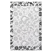 Elegant black white floral Stationery