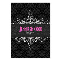 Elegant Black & White  Vintage Floral Damasks 2 Business Card Templates