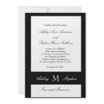 Elegant Black White Wedding Invitations Monogram