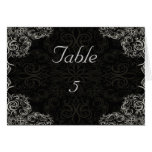 Elegant Black with White Swirls Wedding Greeting Card