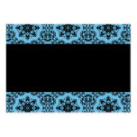 Elegant blue and black damask blank business cards