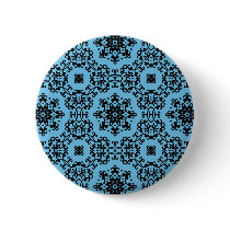 Elegant blue and black damask pin