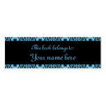 Elegant blue and black damask mini book marks business card templates