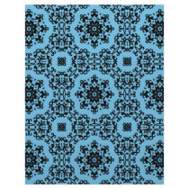 Elegant blue and black damask scrapbook paper letterhead