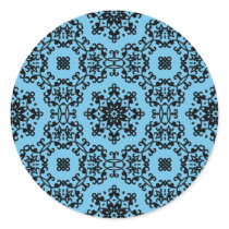 Elegant blue and black damask sticker