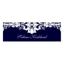 Elegant Blue and White Baroque Business Card
