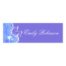 Elegant Blue and White Flowers Business Card