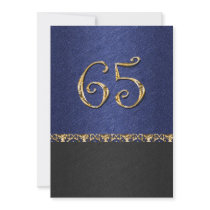 Elegant blue black 65th gold party