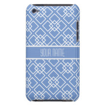Elegant Blue Monogram Pattern iPod Touch Case-Mate Case