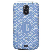 Elegant Blue Monogram Pattern Samsung Galaxy Nexus Case