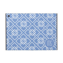 Elegant Blue Monogram Pattern Covers For iPad Mini