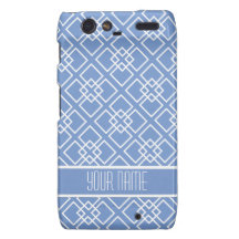 Elegant Blue Monogram Pattern Droid RAZR Case