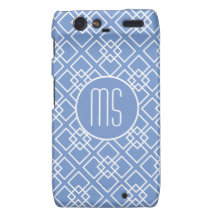 Elegant Blue Monogram Pattern Droid RAZR Cover