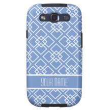 Elegant Blue Monogram Pattern Galaxy SIII Cover