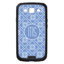Elegant Blue Monogram Pattern Galaxy SIII Covers