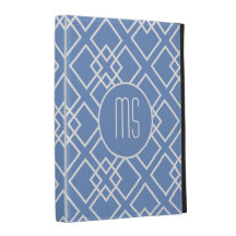 Elegant Blue Monogram Pattern iPad Case