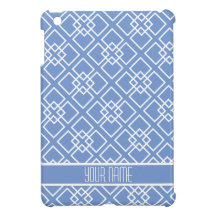 Elegant Blue Monogram Pattern Case For The iPad Mini