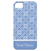 Elegant Blue Monogram Pattern iPhone 5 Case