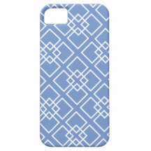 Elegant Blue Monogram Pattern iPhone 5 Case