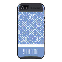 Elegant Blue Monogram Pattern iPhone 5 Cover