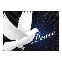 elegant blue peace dove seasons Greetings Invite