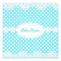 ELEGANT BLUE SPOT BABY SHOWER INVITATION invitations