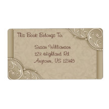 Elegant Bookplate or Address Personalized Shipping Labels