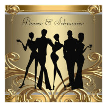 Elegant Booze and Schmooze Invitations
