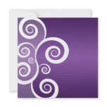 Elegant Bridal Shower White Swirls Purple Personalized Invitations
