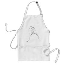 Elegant Bride and Groom Silhouette Template Apron