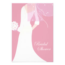 elegant bride bridal shower announcement