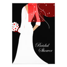 elegant bride bridal shower custom invitation