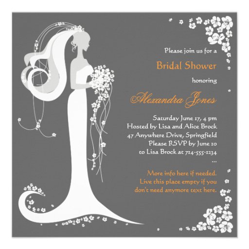 Elegant Bride Bridal Shower Party Announcement