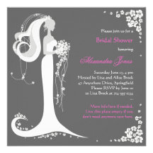 Elegant Bride Bridal Shower Party Announcement
