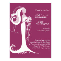 Elegant Bride Bridal Shower Party Invitation 3 Postcard