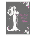Elegant Bride Pink Flowers Bridal Shower Party Ann Custom Announcement