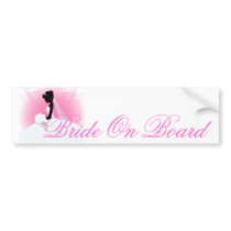 Elegant bride silhouette Bridal Shower Bumper Stickers