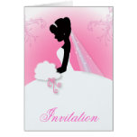 Elegant bride silhouette Bridal Shower Cards