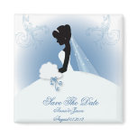 Elegant Bride Silhouette Wedding Favour Magnets
