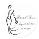 Elegant Brushstroke Bride Stickers