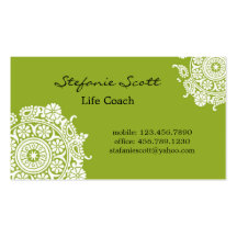 Elegant Business Card in Lime Green and White