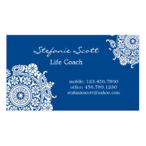Elegant Business Card in Royal Blue and White business cards
