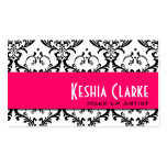 Elegant Business Card Pink Damask