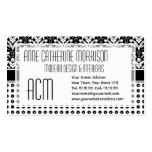 Elegant Business Woman's Art Deco Damask Chic Business Card Template