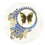 Elegant Butterfly envelope seals Round Stickers