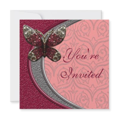 Elegant Butterfly Party Invitation by sagart1952