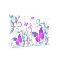Elegant Butterfly Swirl Gallery Wrapped Canvas