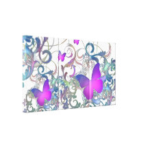 Elegant Butterfly Swirl (Rainbow Colours) Canvas Print