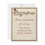 Elegant Butterfly Wedding Reception Cards Invite